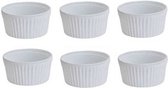 Cooker - Set van 6x stuks rond 1-persoons ovenschaaltjes keramiek wit - Crème brulée schaaltje - Ovenschalen/braadslede - Ovenschotel schalen – Bakvorm 9,5x5 Cm 6 Stuks
