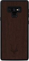 Kudu Samsung Galaxy Note 9 hoesje case - Houten backcover - Handgemaakt en afgewerkt met duurzaam TPU - Wengé - Zwart