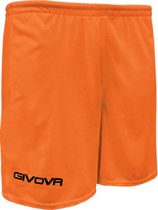 Short Panta Givova One P016, korte broek oranje, geborduurd logo (!), maat L