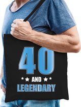 40 and legendary verjaardag cadeau tas zwart - heren - 40e verjaardag kado tas / cadeau tas