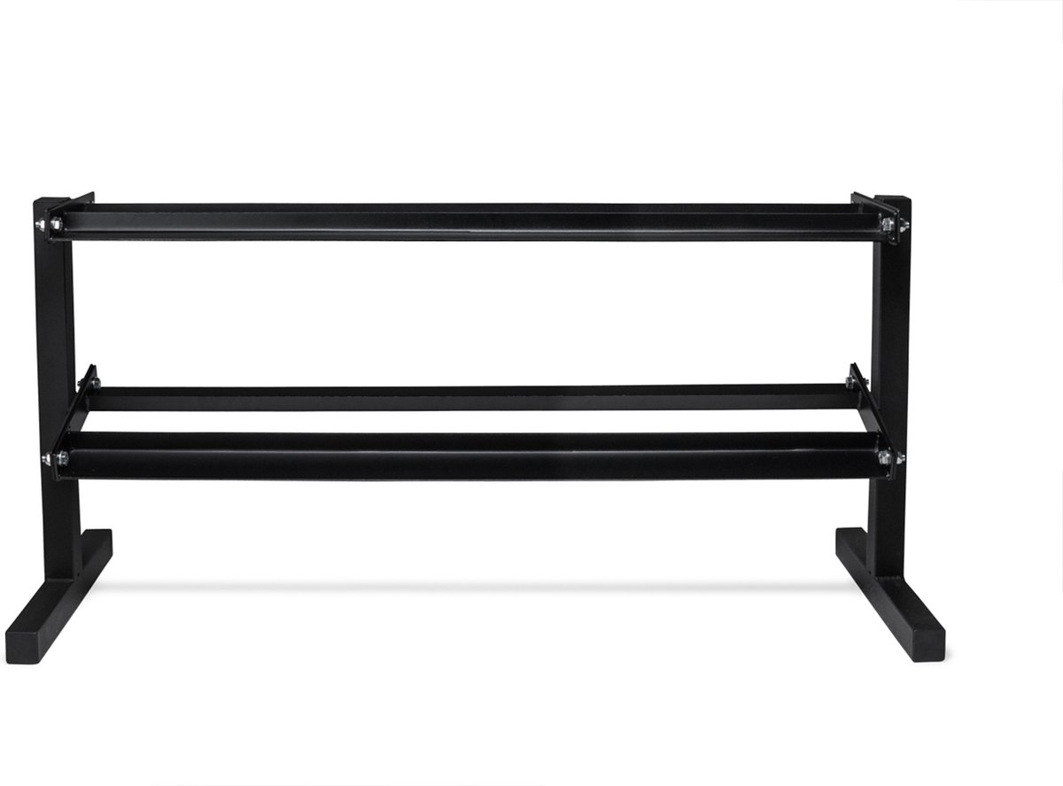 VirtuFit Pro Halterrek - 2 laags - Weight Rack - Stalen Gewichten Rek - Dumbbell Houder - Fitness & CrossFit - Krachttraining - Zwart - Tot 300 kg Belastbaar - Geschikt voor Ronde en Hexa Dumbbells – foto 2