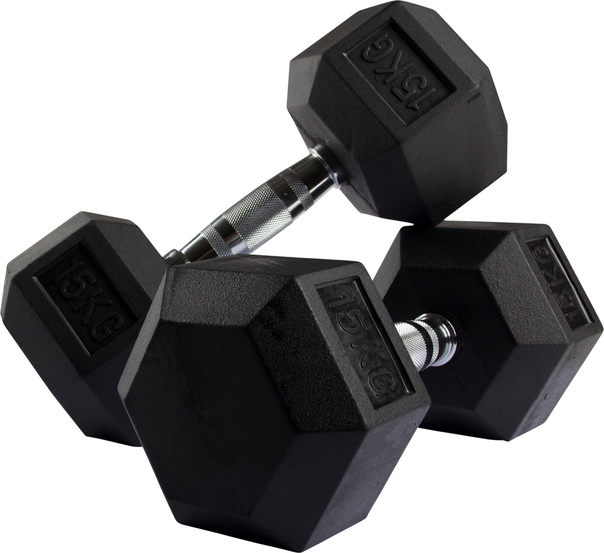 VirtuFit Hexa Dumbbell Pro - 15 kg - Hexagon Dumbbell - Duurzaam en Slijtvast - Krachttraining - Gewicht - CrossFit & Fitness - Geschikt voor Beginners en Professionals - Per Stuk Verkocht – foto 2