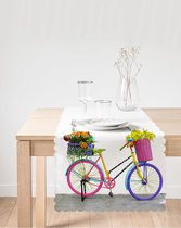 Modern Fietspatroon tafel loper - Digitaal Gedrukt tafel kleed - Elegant decoratieartikel - 3D digitaal printen