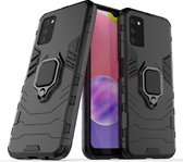 Ring KickStand Back Cover - Samsung Galaxy A03s Hoesje - Zwart