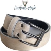 Koeienhuid riem ceintuur - 105 cm - Beige - Lindian style