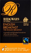 Ridgways thee English breakfast-20* zakjes English breakfast tea- Englisch breakfast thee- zwarte thee- fairtrade thee- ochtend thee