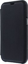 iPhone 12 Pro Max Bookcase hoesje - Graffi - Effen Zwart - Leer