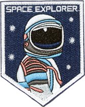 Space Explorer Astronaut Nasa geborduurde patch embleem met velcro - 8 x 10 cm