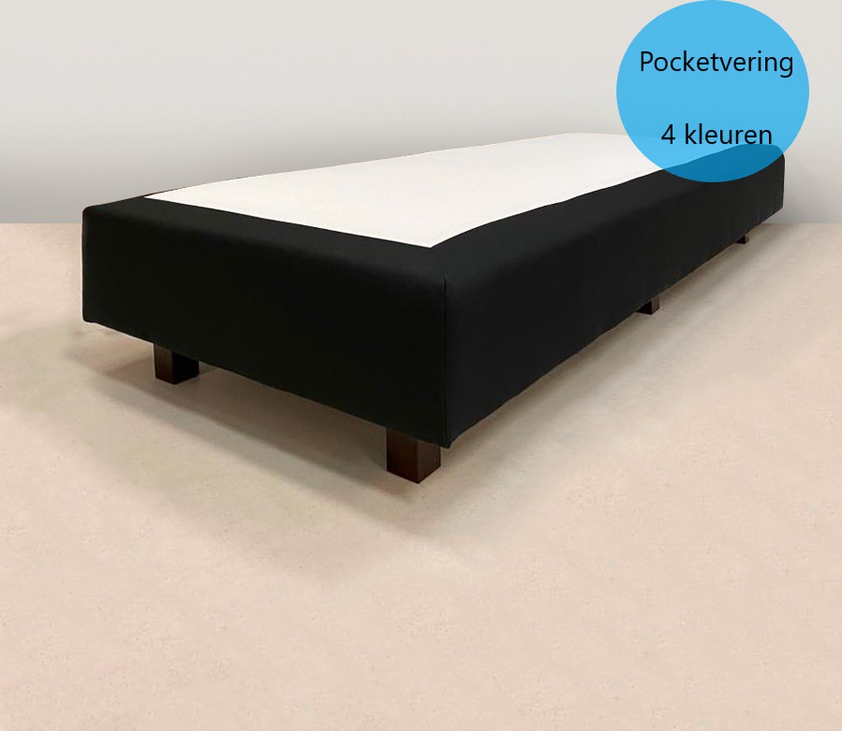 Losse boxspring - Pocketvering - boxspringonderstel - boxspringbedbodem - zonder matras - 70x180 cm ZWART