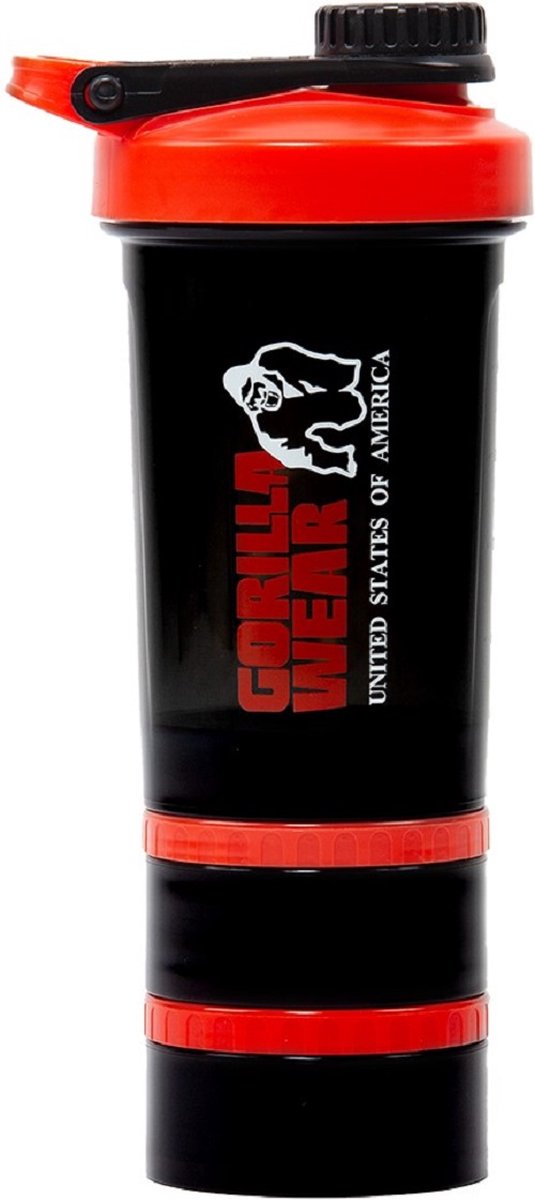 Goedkoopste Gorilla Wear Shaker 2 GO - Zwart/Rood - 760ml