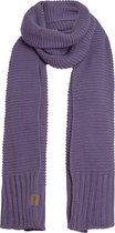 Knit Factory Jamie Gebreide Sjaal Dames - Herfst- & Wintersjaal - Langwerpige sjaal - Wollen sjaal - Dames sjaal - Violet - Paars - 200x45 cm