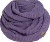 Knit Factory Jamie Gebreide Colsjaal - Ronde Sjaal - Nekwarmer - Wollen Sjaal - Paarse Colsjaal - Dames sjaal - Violet - One Size