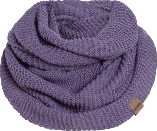 Knit Factory Jamie Gebreide Colsjaal - Ronde Sjaal - Nekwarmer - Wollen Sjaal - Paarse Colsjaal - Dames sjaal - Violet - One Size