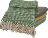 Set Woonplaids Parijs - Groen - 2 stuks - 125x150cm