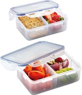 Lock&Lock Lunchbox | Snackbox met verdeelvakjes – Set van 2 stuks