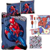 Marvel Spider-Man Dekbedovertrek- Eenpersoons 140 x 200 cm- 100% polyester- dubbelzijdig- kussen 63x63cm, incl. Toilet-tas Spider-Man gevuld.