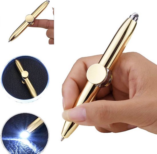 Fidget pen - LED licht - fidget spinner - balpen - stress vermindering - pen - fidget spinner- goud - balpen - pop it - tiktok - trending - vinger spinner -