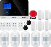 Alarmsysteem | Met Sirene | Smart Home Beveiligingssysteem | Draadloos | Wifi Alarm | LCD Scherm | Incl RFID Tags
