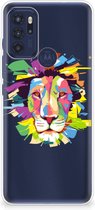 Telefoonhoesje Motorola Moto G60s Back Cover Siliconen Hoesje Super als Cadeautjes voor Jongens Lion Color