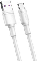 Baseus USB C kabel Zwart geschikt voor Samsung S8 - S9 - S10 - S20 - S21 - Samsung Oplaadkabel - USB naar USB C kabel - oplader kabel - lader - oplader - Wit - CATSH-B02