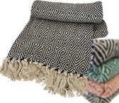 Set Woonplaids Toscane - Donkerblauw Colours - 3 stuks - 125x150cm
