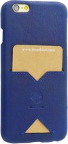 Apple iPhone 6/6s Hoesje - Imoshion - Ampato Single Card Serie - Echt Leer Backcover - Blauw - Hoesje Geschikt Voor Apple iPhone 6/6s