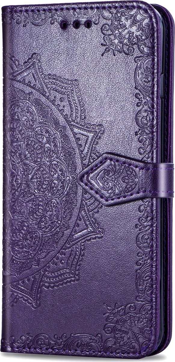 Mobigear Telefoonhoesje geschikt voor Huawei P40 Pro Hoesje | Mobigear Mandala Bookcase Portemonnee | Pasjeshouder voor 3 Pasjes | Telefoonhoesje voor Pinpas / OV Kaart / Rijbewijs - Paars