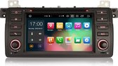 7 Inch Android 10.0 Autoradio voor BMW 3 Serie E46 M3 Rover 75 MG ZT - Ondersteunt GPS Navi Carplay DSP RDS DVB-T/T2 - WiFi 4G DAB + OBD TPMS 8 Core 4GB RAM + 64GB ROM