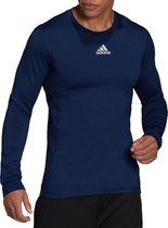 adidas - Techfit Warm Long Sleeve Top - Blue Compression Top-XL