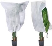 Salect™ Winterbescherming voor planten, vorstbescherming voor potplanten, 80 x 100 cm, XL met trekkoord en ritssluiting, wintervlies voor buiten, scheurvast, uv-bestendig, ademend,