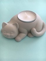 Kat kandelaar - Handgemaakt - Theelichtkaars - Ideale cadeau