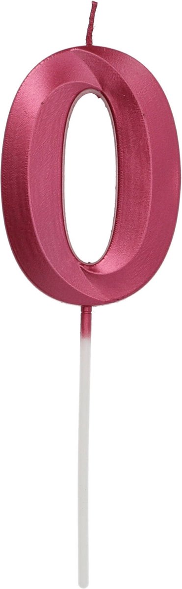 Folat - Kaars Glamour Roodkleurig Metallic - cijfer 0
