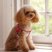 WOEFF Hondentuig – hondenharnas rood met glitter – maat S – borstomvang 35-40cm