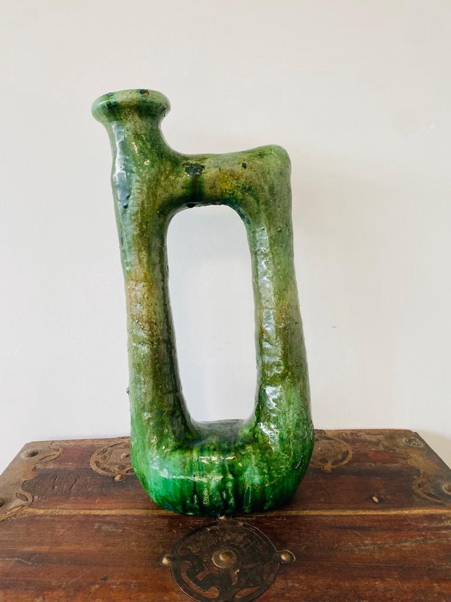Tamagroute kandelaar - Moroccan Garden - 46 x 21 cm - Groen - Jerrycan - Marokkaanse Sahara Kandelaar