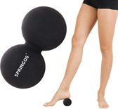 Springos Massage Bal | Triggerpoint Bal | Peanut Ball | Lacrosse Bal | Massage | Mat Zwart | 13 cm