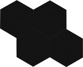 Zelfklevende Mozaïek Steenstrip XL Hexagon Mat Zwart - Plak het Zelf - 30x26x0,4cm
