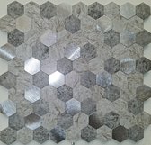 10x PVC Aluminium Mozaiek Steenstrips Hexagon Grijs Zand