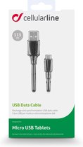 Cellularline - Data kabel, micro-usb, tablet, zwart