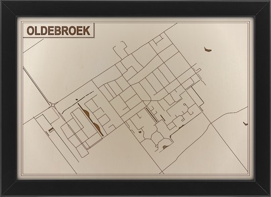 Houten stadskaart van Oldebroek