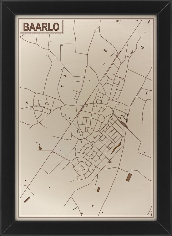 Houten stadskaart van Baarlo