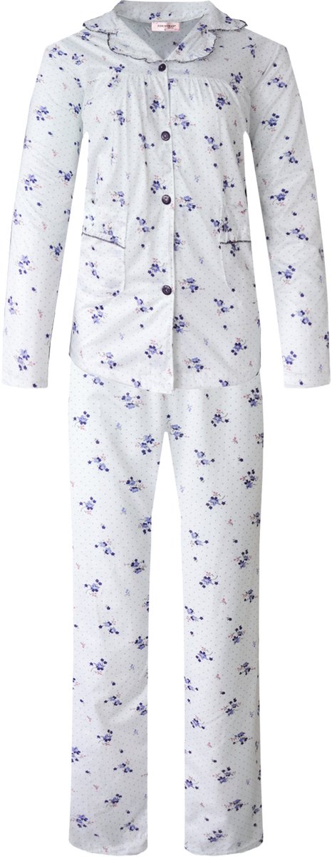 Dames pyjama Fine woman katoen en polyester gebloemd paars XXL