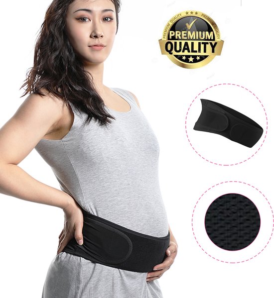 Zwangerschapsband - Premium 2023 - Verstelbaar buikband – Bekkenband - Ondersteuning - Tegen rugklachten en striae - Zwart