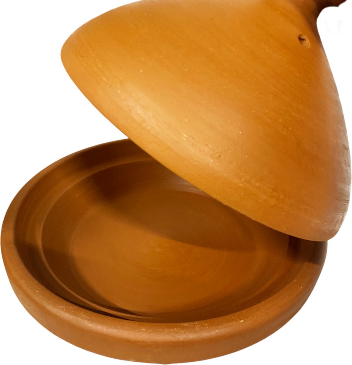 Authentieke Handgemaakte aardewerk tajine Naturel 30 cm ongeglazuurd