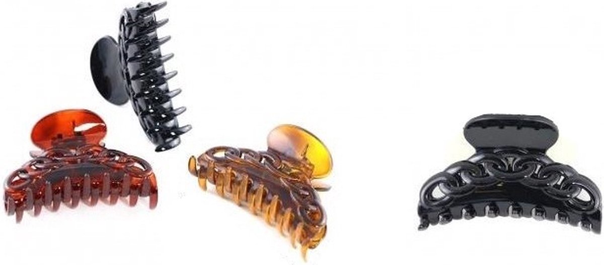 Grote Haarklemmen - Haarspelden - Haarclip - Zwart - 11 cm Set 2 Stuks