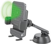 LuxuryLiving - Telefoniehouder - Autolader en houder - Draadloos - Qi-compatibele - Zwart - Bevestiging : ramen of dashboard