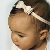 Baby haarbandje met dubbele strik - Champagne colored | Bruin | Baby