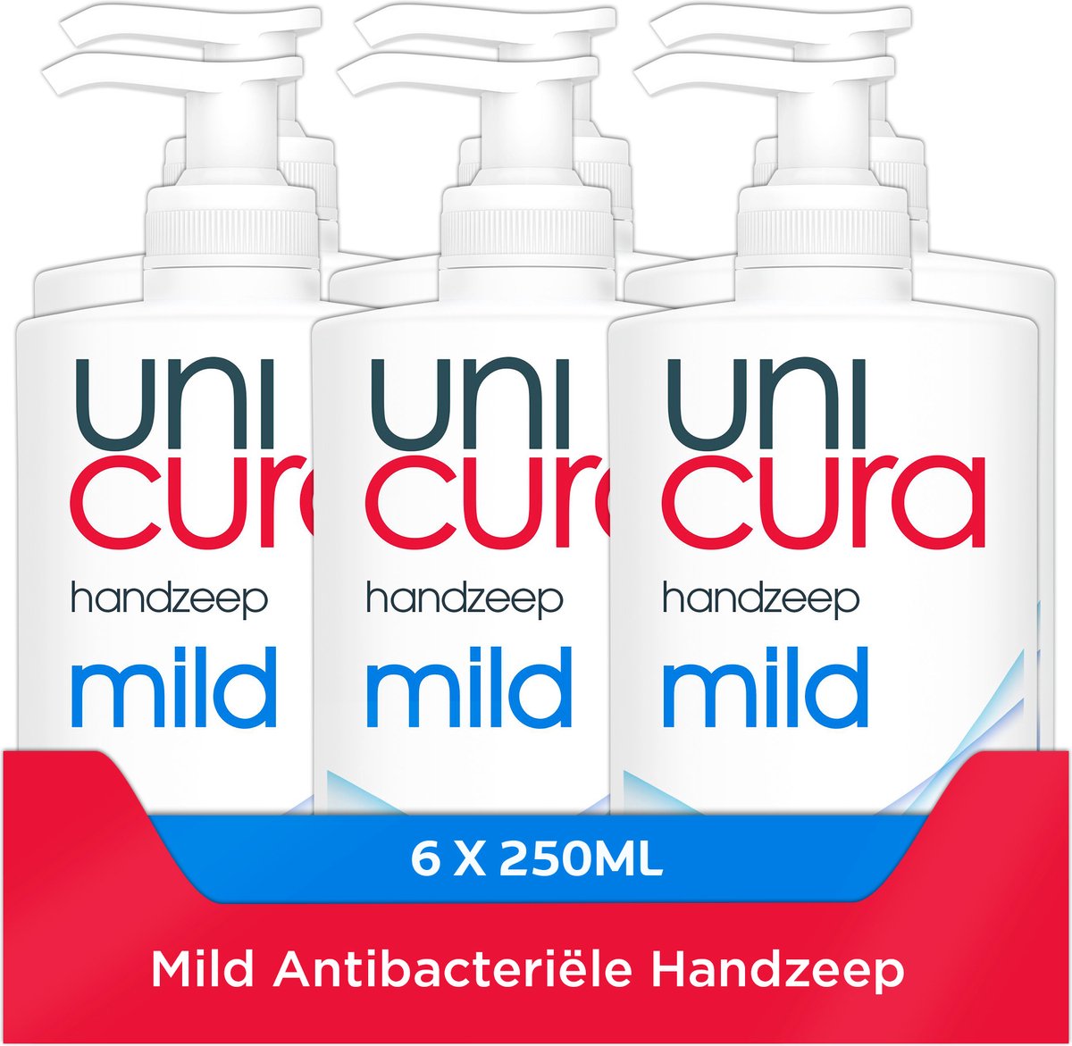 Unicura Mild Antibacteriële Vloeibare Handzeep - 6 x 250 ml -  Voordeelverpakking | bol.com