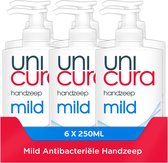 Unicura Mild Antibacteriële Vloeibare Handzeep - 6 x 250 ml - Voordeelverpakking