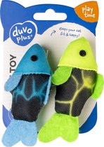Duvoplus - Speelgoed - Muizen - Flash Vissen 2pc - 10x5x3cm Blauw/groen