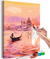 Doe-het-zelf op canvas schilderen - Gondola in Venice.